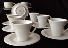 6 x Crea Table SOFT Weiß Kaffeetasse Kaffeetassen Obertasse Untertasse + TOP