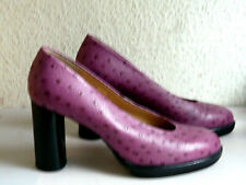  Walter Steiger Chice Pumps Leder Straußleder Optik lila  Italy Gr.39,5 WIE Neu 