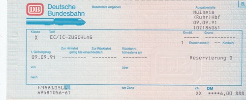 Von 1991 deutsche bundesbahn - 1991:,