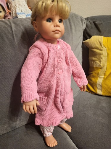 Puppen bademantel rosa - puppen,
