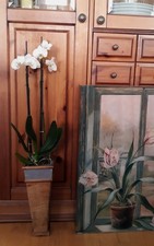 DEKO Vintage Holz Blumen Vase Hoch Alu Folie Leicht Vielseitig Einsetzbar Braun 