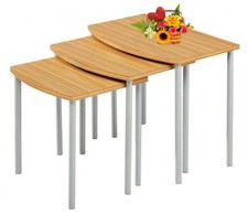 Dreisatztisch Beistelltisch Blumentisch Nachttisch Hocker Ablage Holz Metall