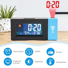 Projektionswecker Digitaler Wecker Dimmbar Tischuhr mit Temperatur 8 Min Snooze