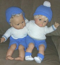 Puppen Zwillinge: Junge mit Schlafaugen: bespielt + unbespielt 40 cm vintage 