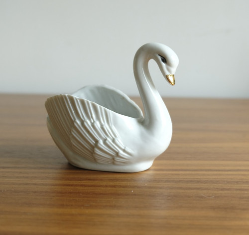 Porzellan schwan weiß mit - #,