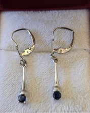 Weißgold Ohrringe Gold 333/ 8 Karat Gold mit Saphir