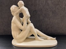 Neu Tettau Figur Porzellanfigur Mutter mit Kind 5351 weiß elfenbein 40er Jahre