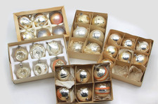 Alte Kugeln GLASKUGEL SILBER Glitter Ornament Reflexkugel 31tlg Christbaumkugeln