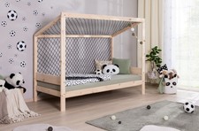 ANGEBOT Fußballbett "Kimi" inkl. Rollrost B-WARE Kiefer massiv Natur 90x200 cm