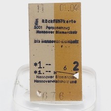 Fahrkarte Fahrschein Rückfahrkarte Hannover Hainholz 1969