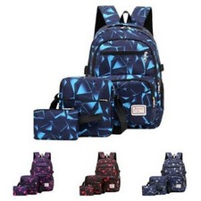 3pcs Set Schulrucksack Rucksack Jungen Mädchen Schulranzen Schultasche Schule