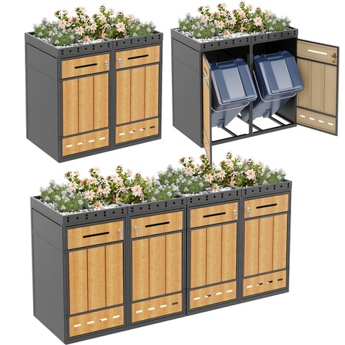 2er 4er set mülltonnenbox - set,