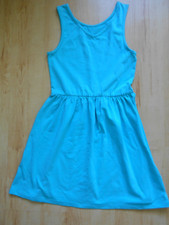 Kleid Sommerkleid Gr. 140 146 152 Türkis Blau Baumwolle Elasthan Shirtkleid FITZ