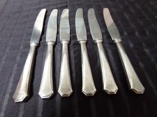 6 antike Messer versilbert