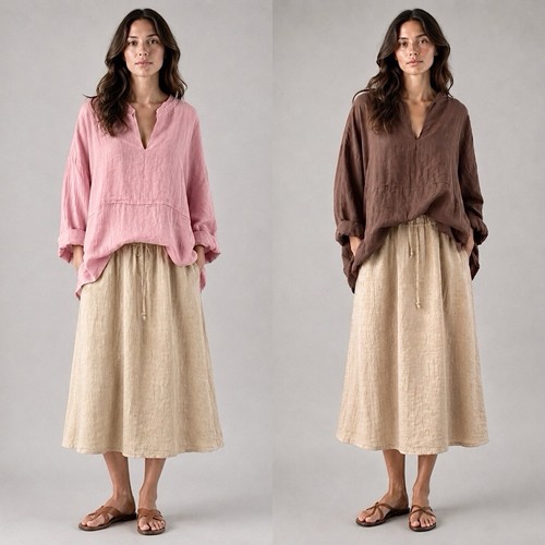 Damen tunika bluse rosa - bluse,