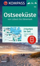 KOMPASS Wanderkarten-Set 724 Ostseeküste von Lübeck bis Dänemark (2 Karten) 1:50