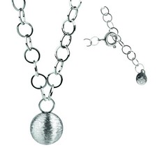 Ernstes Design Kette mit Anhänger Kugel Collier K150 Länge.50 cm + 5cm - 55 cm