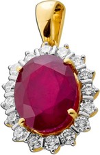 Rubin Anhänger Gold 585 14K