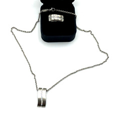 Viventy Bernd Berger Set 925 Silber Ring Bandring + Kette mit Anhänger Zirkonia