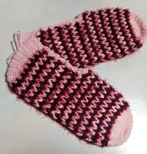 Hausschuhe Türkische Patik neu handgestrickt Wollsocken Socken Rosa Glitzer