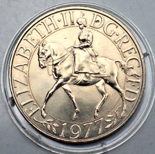 ENGLAND: 1 Crown 1977: 25. JAHRE KRÖNUNG ELIZABETH, Cu-Ni, St/bfr, S49/Be7