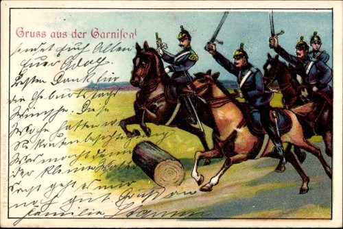 Litho gruß aus der garnison - litho,