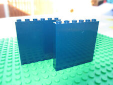 2x Lego Mauerteil blau 1x6x5