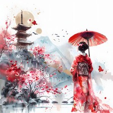 Deko Bild Geisha Japan