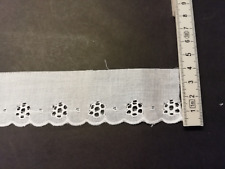 (1,00€/m) Weiße Wäsche Spitze 4,0 cm hohe Borte Baumwolle Lochstickerei