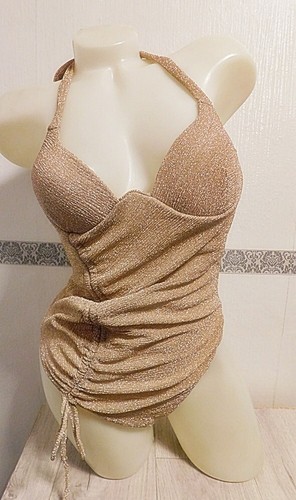 Badeanzug gold glitzer - badeanzug, gr.36