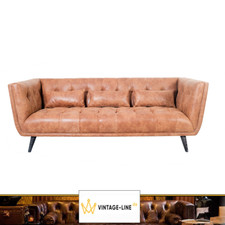 Vintage echtleder clubsofa - echtleder,