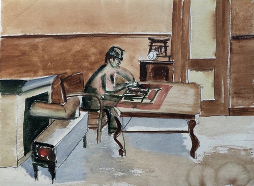Aquarell expressionist raum - expressionist,