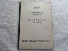Schaeff HT20 A-B Hydraulik-Anbaubagger Bedienungsanleitung Ersatzteilliste 1/73