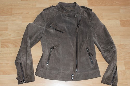 Mango wildleder bikerjacke - wildleder,