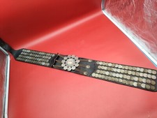 Vintage Argentinien Gaucho Cowboy Leder Münzgürtel über 100 Münzen am Gürtel