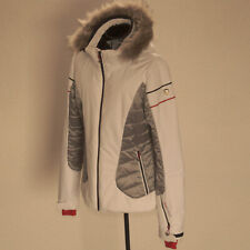 ???CMP DAMEN SKIJACKE GR.40 WEISS SILBER MIT KAPUZE & ABTRENNBAREM PELZKRAGEN