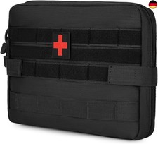Huntvp Taktische LEER Erste Hilfe Tasche mit Rotkreuz Patch 1000D Molle Pouch