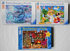3 x Ravensburger 500er Premium Puzzle - Christmas, Eisdrache, Gelini Bastelrunde