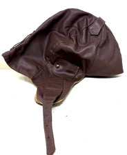 Fliegerhaube Motorrad Kappe Lederkappe Kunstleder ORIGINAL ALT Gr. ca. 59