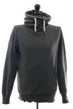 Naketano Herren Hoodie Sweatshirt Welleprinz S grau dunkelgrau Kapuze Baumwolle