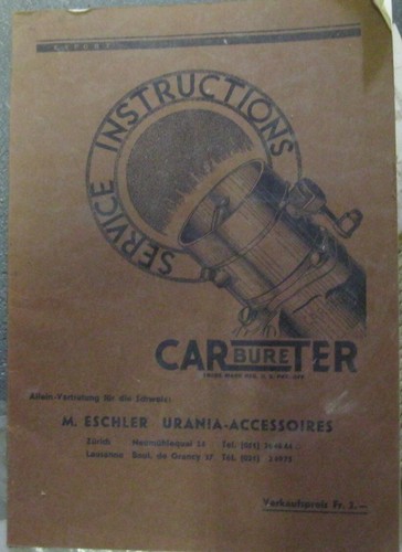 Carter vergaser reglage - carter,