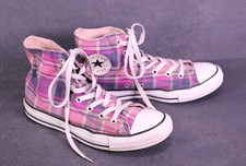 Converse All Star Classic Hi Chucks Sneaker Gr. 39 rosa blau kariert Stoff BC934