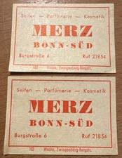 2x alte Zündholz-Etiketten Streichholzetiketten Bonn Süd RAR