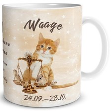 Tasse katze sternzeichen waage - tasse,
