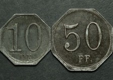 NOTGELD: 10 & 50 Pfennig 1917, Eisen. WASSERALFINGEN / WÜRTTEMBERG ⇒ AALEN.