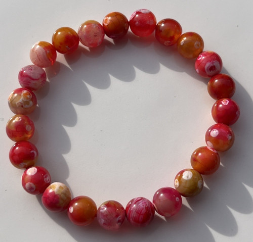 Pink rot orange feuerachat - pink,