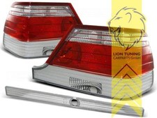 Rückleuchten Heckleuchten für Mercedes Benz W140 S-Klasse rot weiss chrom
