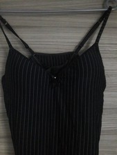 T-Shirt Schalen BH Hemd 75 A/B schwarz mit feinen weißen Streifen