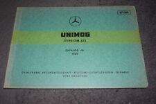 Ersatzteilliste Bildkatalog Mercedes UNIMOG Motor OM 615 1969 sehr gut