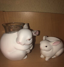 Partylite Nature‘s Love Teelicht Votiv Kerzen Halter Hasen Mutter & Kind Ostern